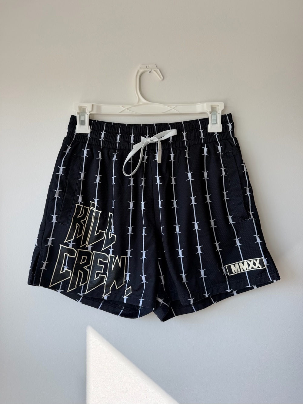 Kill Crew Black Athletic Shorts with White Graphic